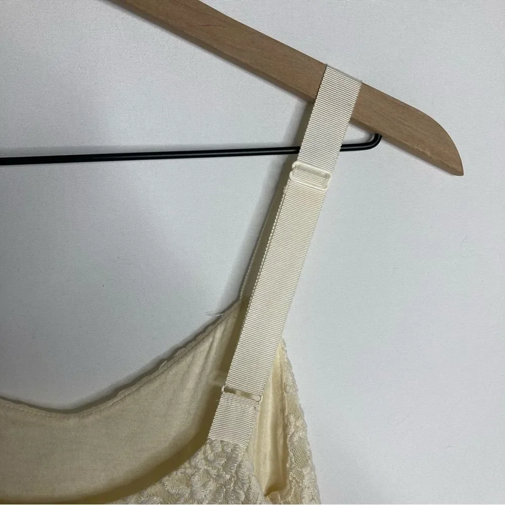Free People Cream Lace Gold Metallic Ombre Dress Size Small